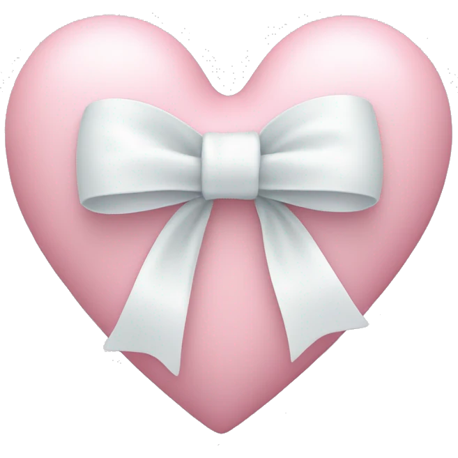 Pastel pink heart with white bow emoji