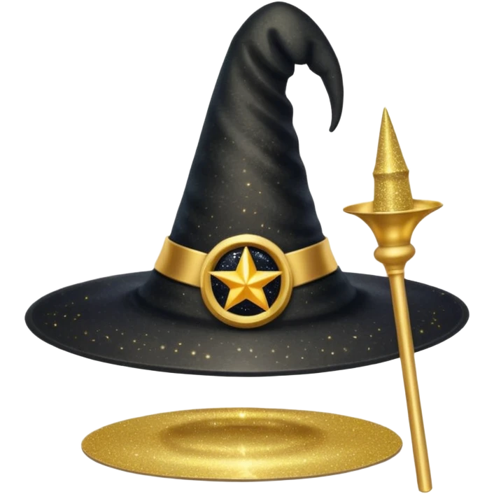 Glitter Black Hat of Witch Copas Symbol of Card emoji