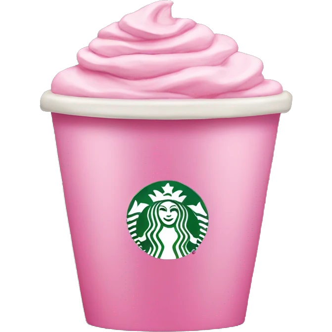 Starbucks with pink bow on top emoji