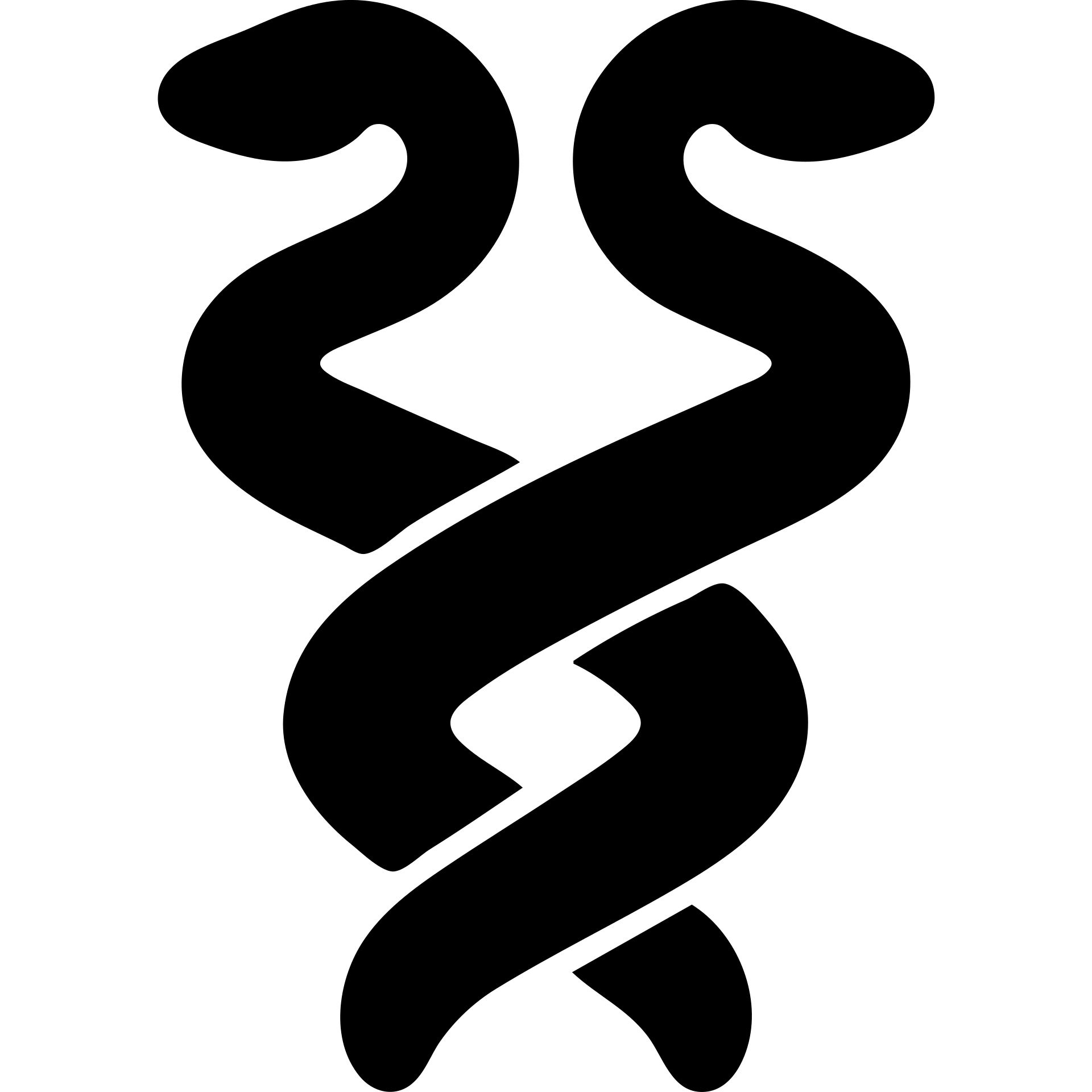 two intertwined serpents solid black icon emoji