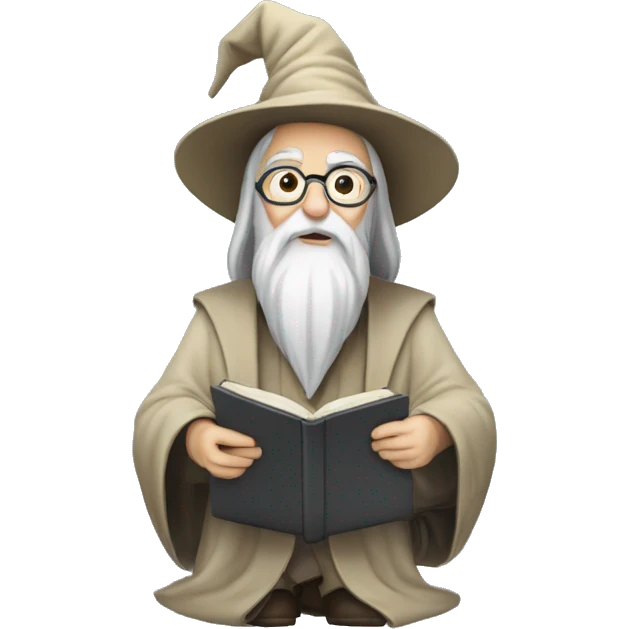 Dumbledore sur un ordinateur emoji