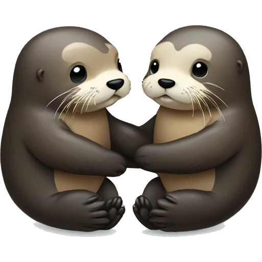 Two Sea otters holding hands emoji