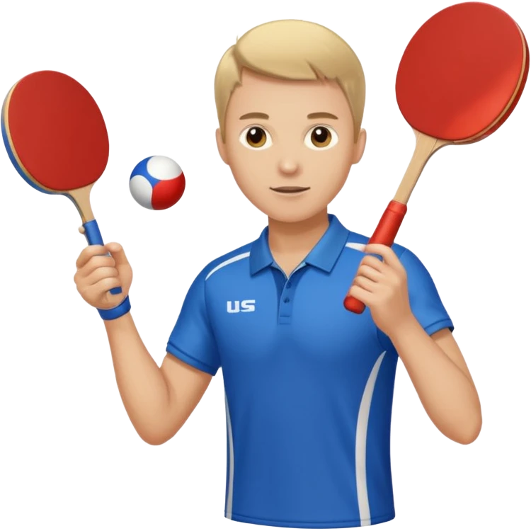 athlette with ping pong rocket emoji