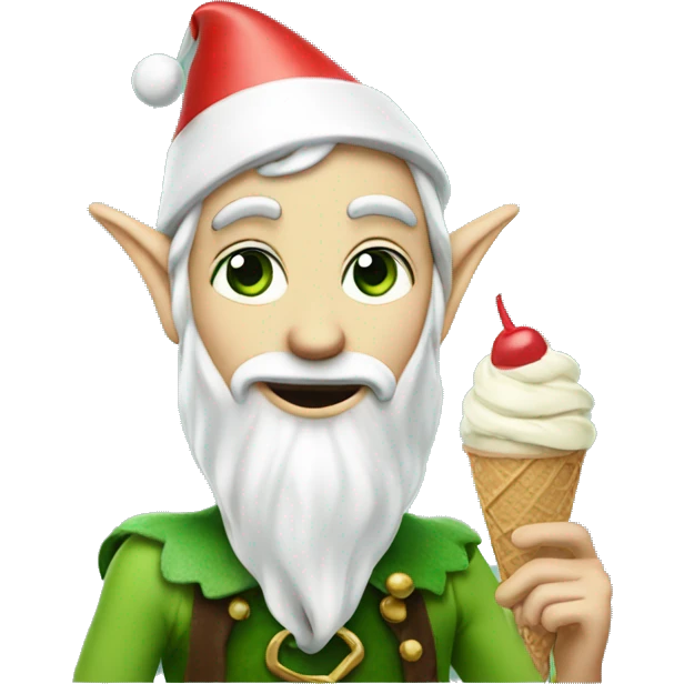 elf eating ice cream emoji