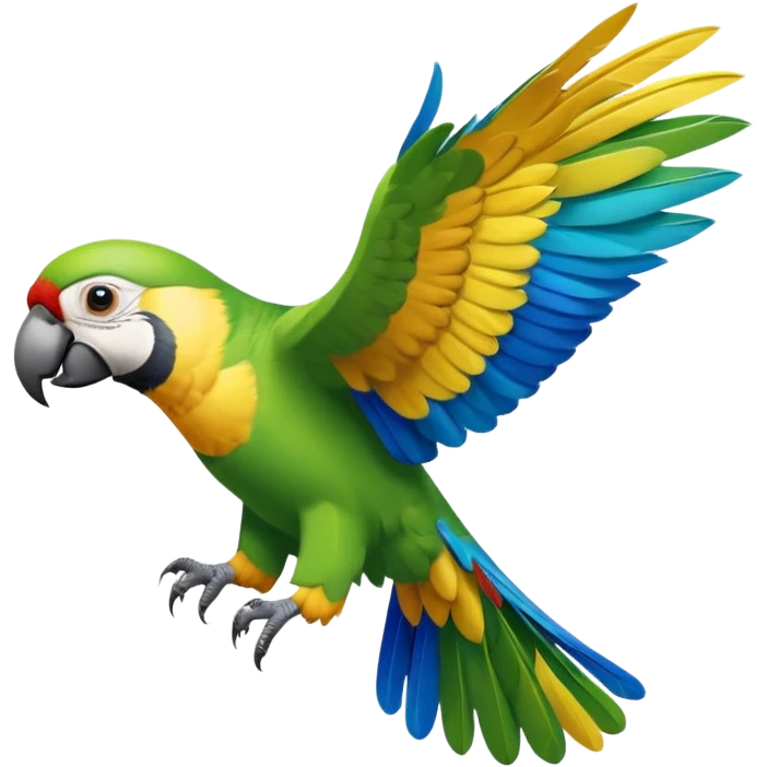 Flying parrot with a front view emoji