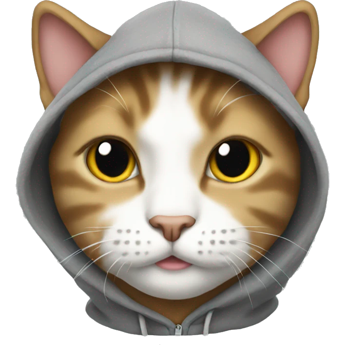 Cat wearing hoodie  emoji