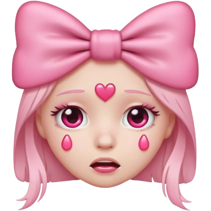 heart eyes emoji but crying pink bow tears emoji