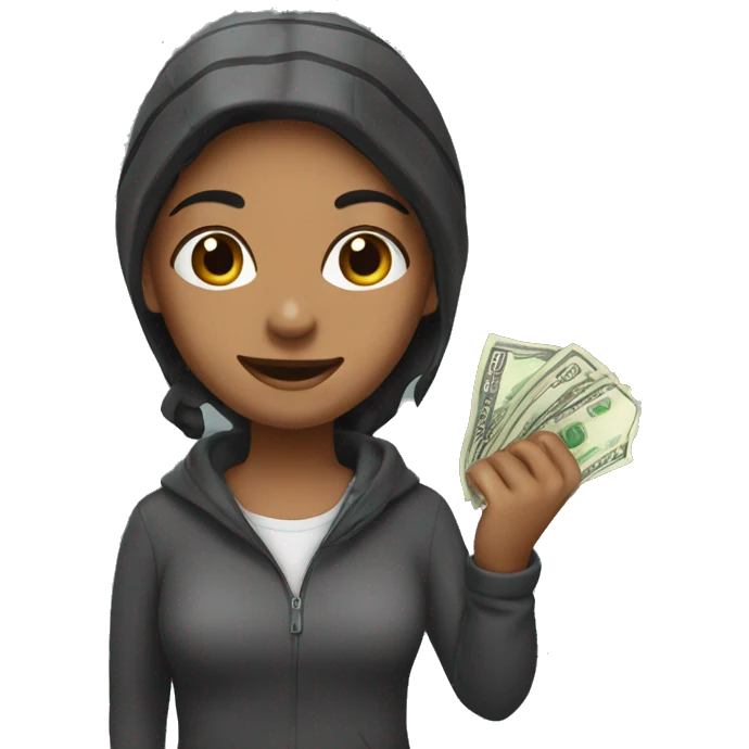 Girl with cash emoji
