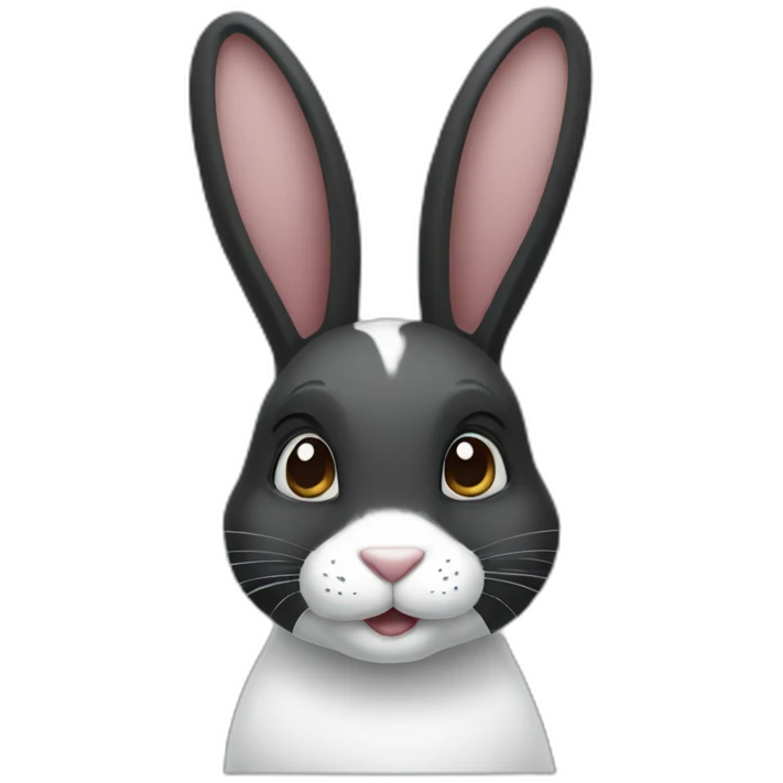 Black and white rabbit emoji