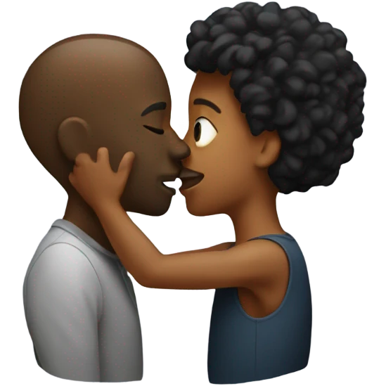 Black man getting a kiss emoji