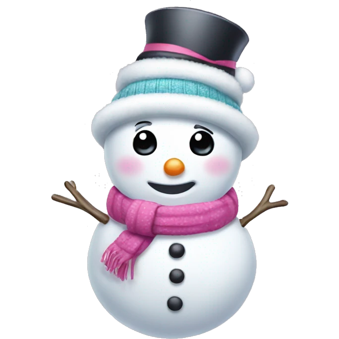 Girly cute snowman emoji