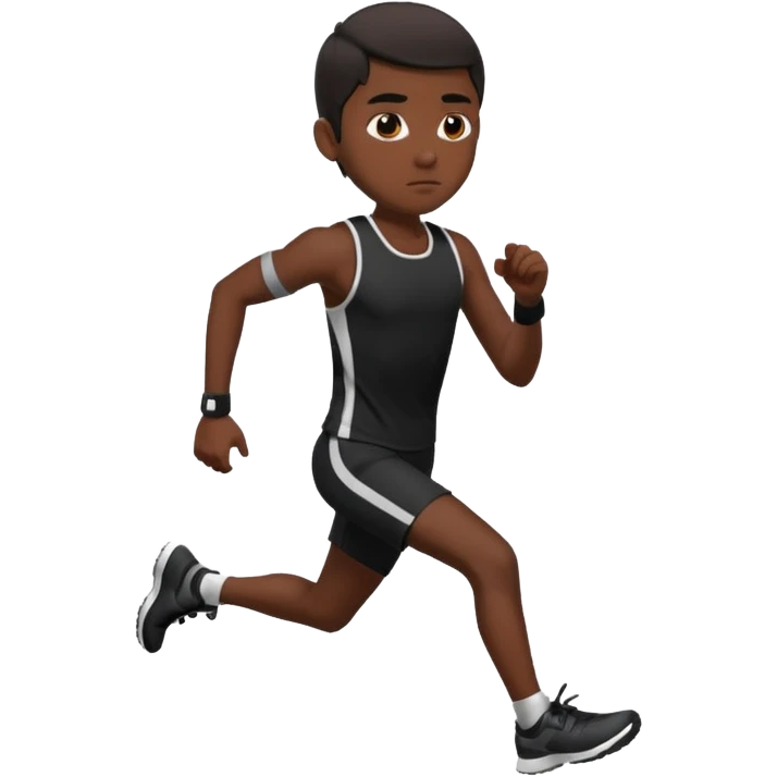 make a short latino runner in black outfit emoji