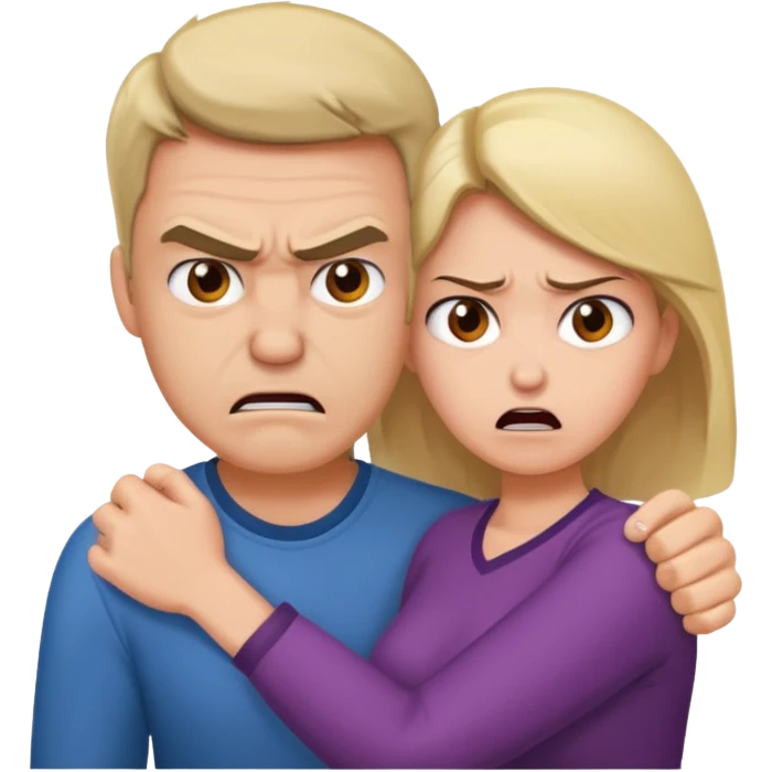 Une homme possessif qui essaye d’attraper sa femme emoji