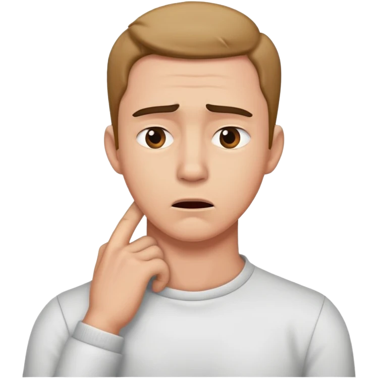 Guy holding his neck annoyed emoji