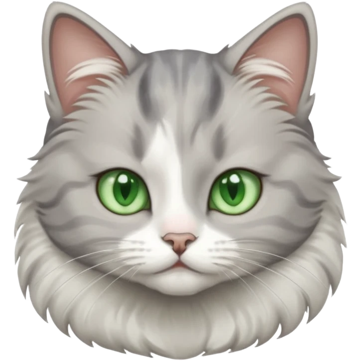 Gatita gris y blanca  emoji