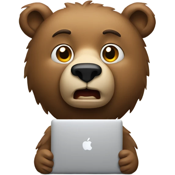 mucle bear with macbook emoji