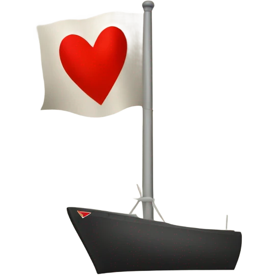 A flag but with just a red heart as a mast  emoji