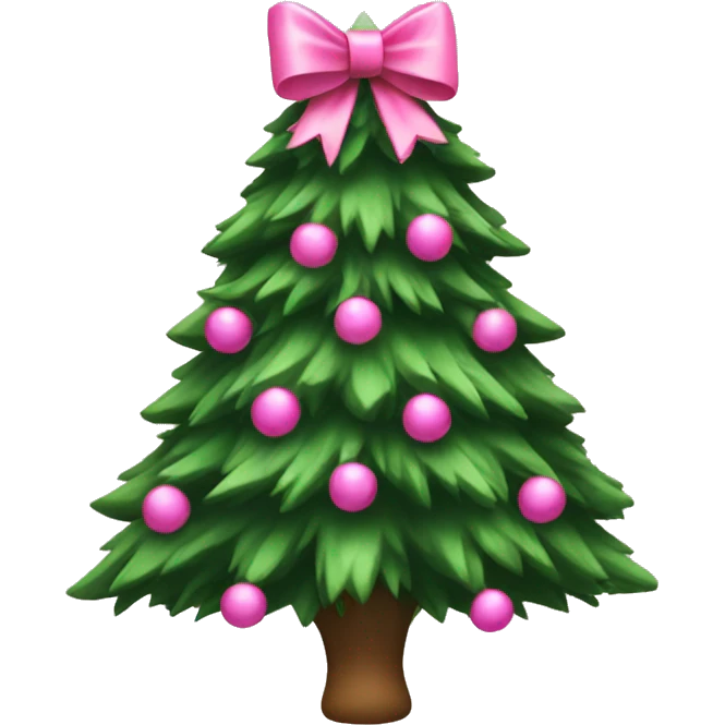 Christmas tree with pink bows on it emoji