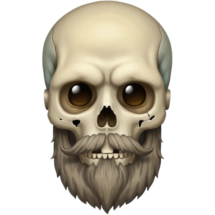 Weird skull with beard  emoji