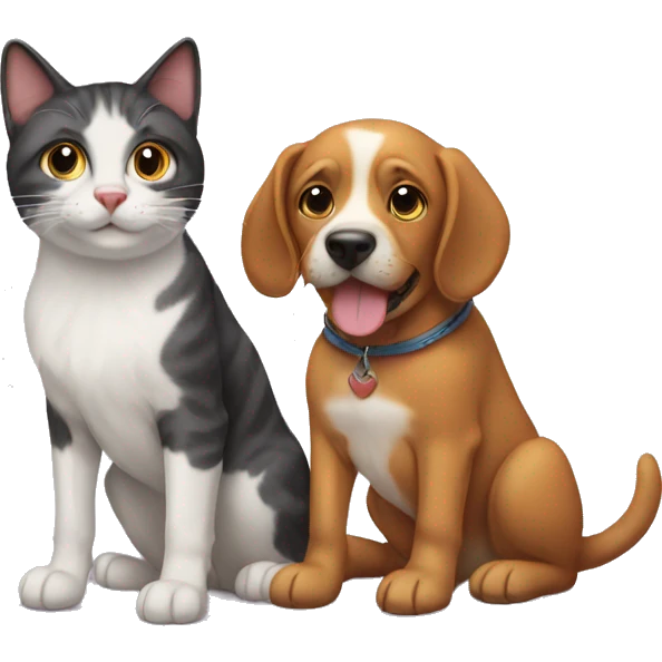 dog and cat  emoji
