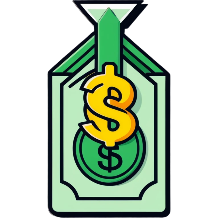 investment concept with upward arrow and money emoji