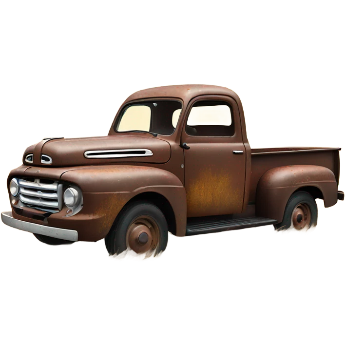 1952 ford pickup rusty in field emoji