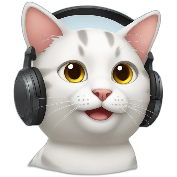 Cat listen music emoji