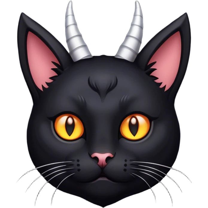 Black cat with horns emoji