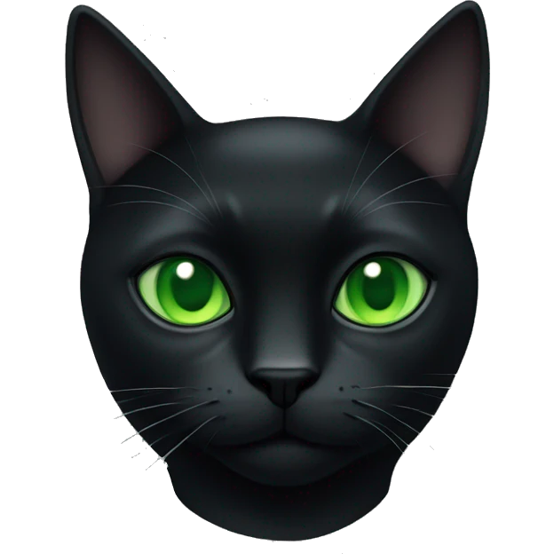 black cat with green eyes on the hunt and looking cool emoji