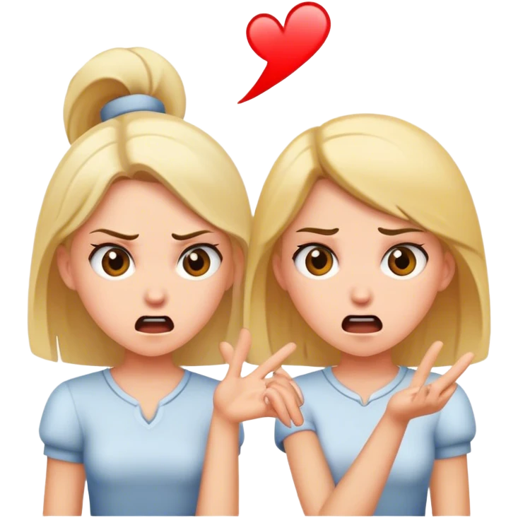 Two girls having fights emoji