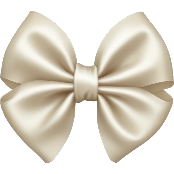 white and beige big satin bow emoji