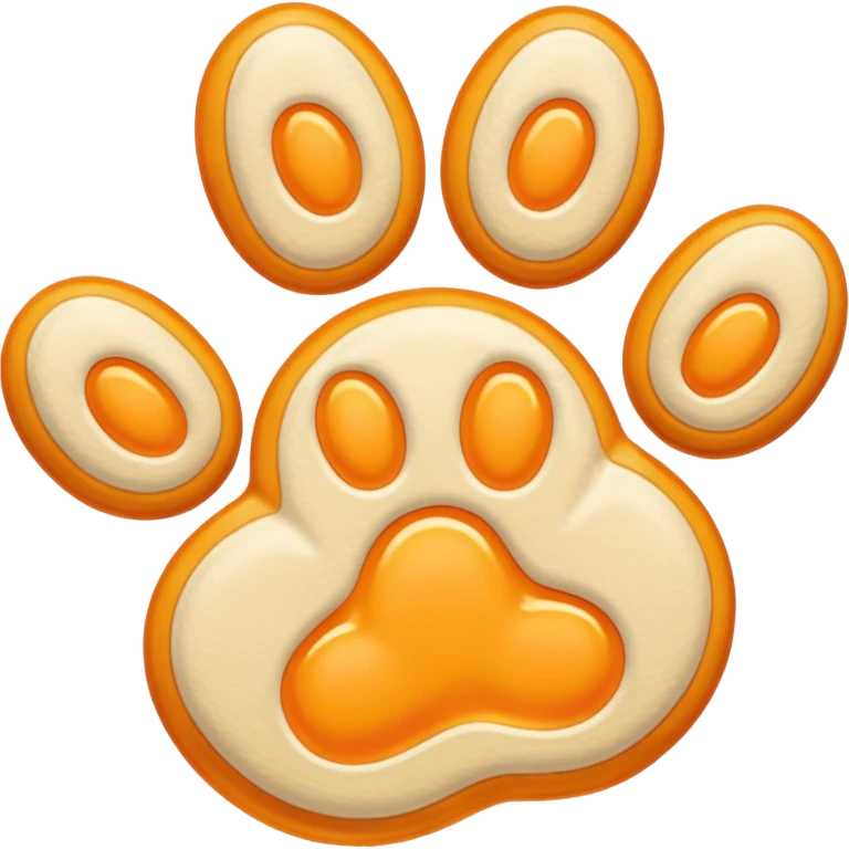 a very light pale pastel yellowy orange pawprint emoji