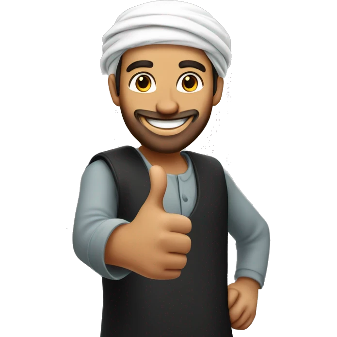 Smiling Arabic man showing thumbs up  emoji