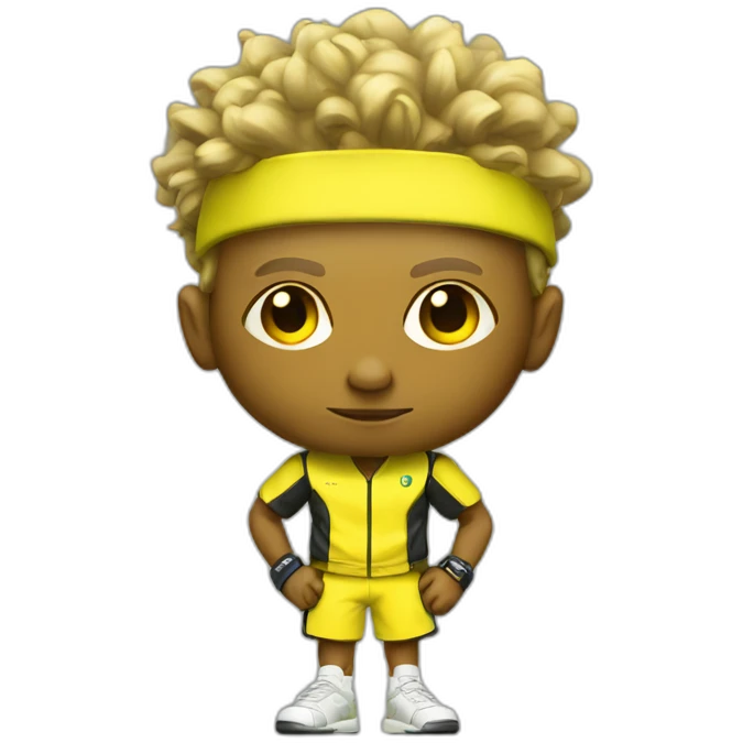 cyberpunk yellow tone dude in tennis uniform emoji