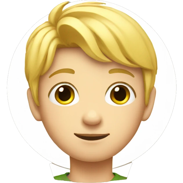 a blonde boy in a circle emoji