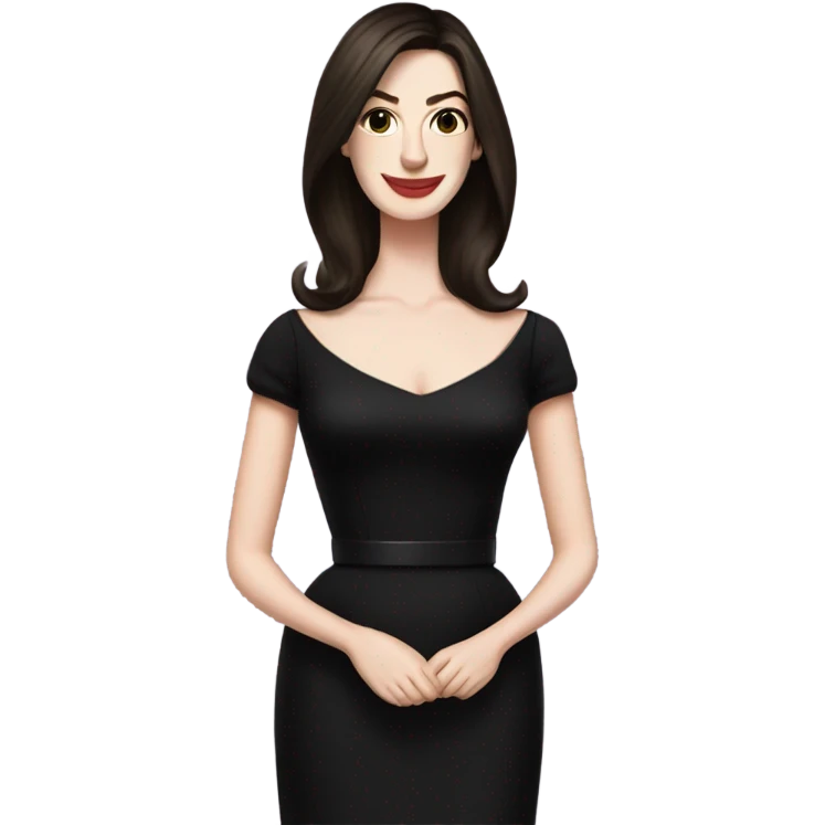 anne hathaway in little black dress emoji