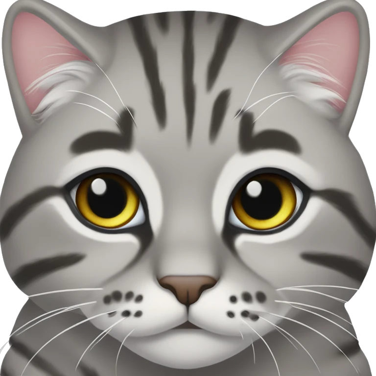 Серая кошка с белой мордочкой emoji
