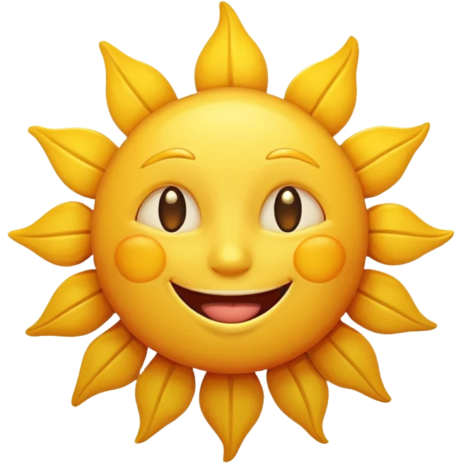 smiling sun emoji, simple and cheerful emoji