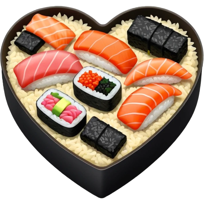 sushi shaped as heart emoji