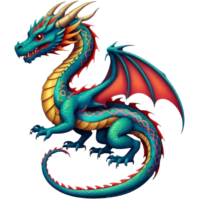 Dragon Tatto on the back body emoji