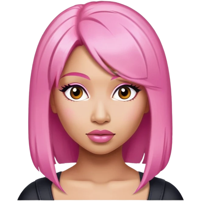 Nicki Minaj with pink hair emoji