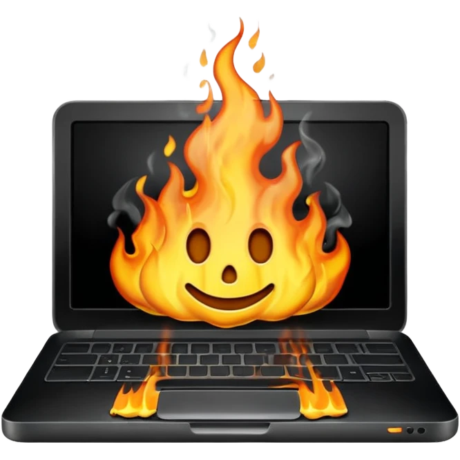 burning laptop emoji