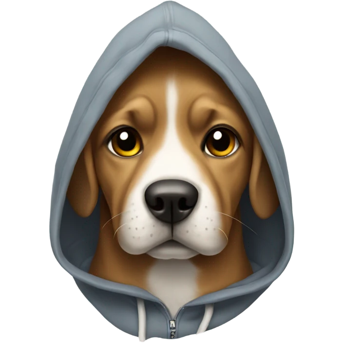 Dog wearing a hoodie emoji