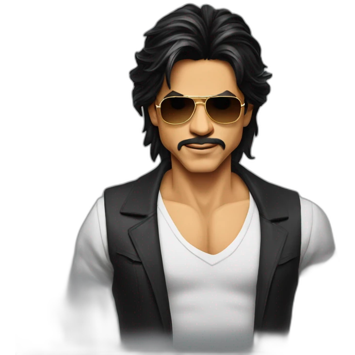 shahrukh khan long hairs tied emoji