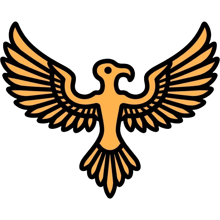 Faravahar Persian symbol, ancient Zoroastrian winged symbol emoji