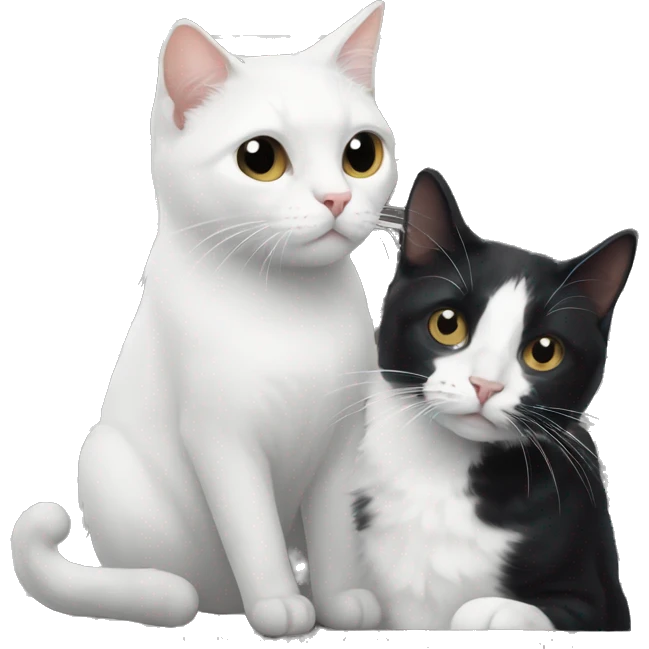 White cage and black white cat together emoji