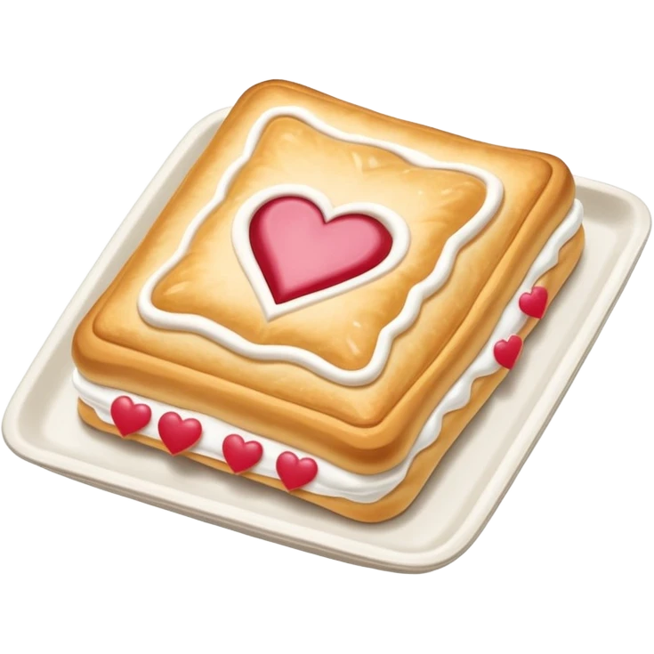 Frosted Toaster strudel pastry with hearts emoji