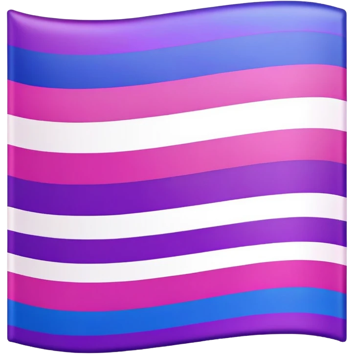 Bisexual pride flag with pink, purple, and blue horizontal stripes emoji