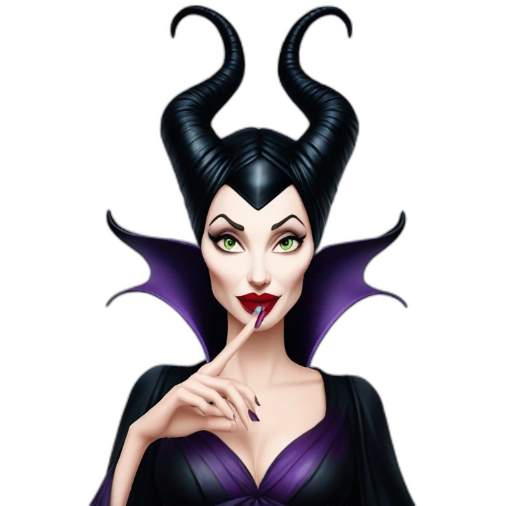 Maleficent angelina joli sending kiss with hand emoji