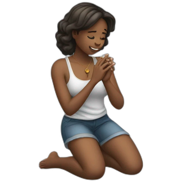 A girl kneeling down and proposing with ring  emoji